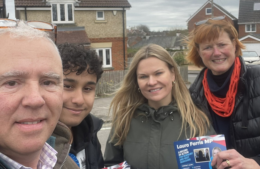 Laura and the team out in Hungerford