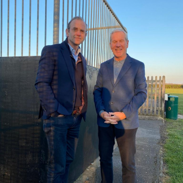 Paul (on the right) in Chieveley with running mate, Pip Witheridge. 